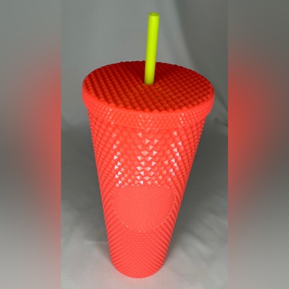 Starbucks Studded Dragon Fruit Salmon Pink Venti 24 oz Tumbler 2022 NWT - Picture 2 of 4